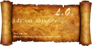 Létai Olivér névjegykártya