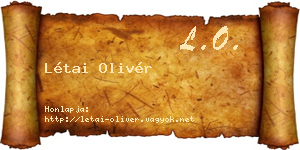 Létai Olivér névjegykártya